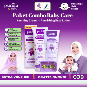 Paket Pemutih Kulit Bayi Reglow - Nourishing Baby Lotion & Soothing Baby Creme Kombinasi Ekstrak Anggur/Aloe Vera - Halal & BPOM