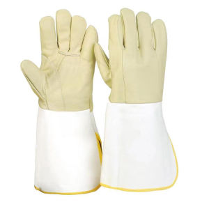 Heavy Duty Cowhide Welding Gloves Heat Resistant Welder Protective Work Gloves Long Welding Gloves
