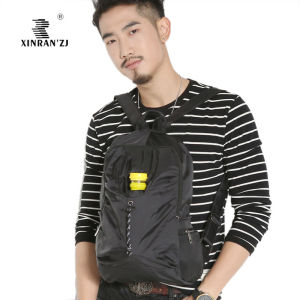 XINRAN zJ Mens Multi-pocket Lightweight Nylon Waterproof Casual Backpack with Computer Jack Travel Collegiate style student backpack 9231-B