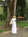 áo dài học sinh Có Lót-  áo dài đi học áo dài đi lễ trắng tinh/gạo-Cổ Vuông hở - ảnh thật. 