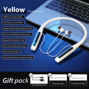 5.3 Wireless Earphones Bluetooth Neckband Gaming Headphones LED Display HIFI Headset Sports TWS Earbuds With Mic TF Card