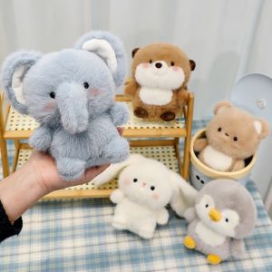 Kawaii Soft Animal Series Plush Doll Pillow Elephant Pig Dog Sheep Mouse Monkey Cute Plush Toy Gift for Boys and Girls