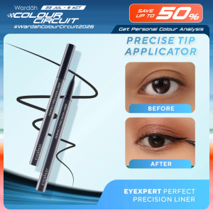Wardah Eyeliner EyeXpert Perfect Precision Liner - Eyeliner Waterproof Warna Hitam dengan Aplikator Presisi Mudah Digunakan dan Lembut-Tahan Lama Hingga 12 Jam - Makeup