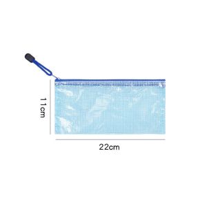 GOUPO Thick Mesh Zipper Pouch PVC Waterproof Pen Bag Durable Transparent Bill Storage Bag Students