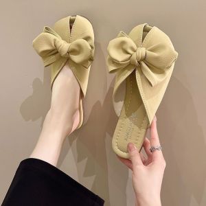 IELGY New Fashion Flat Bow Toe Toe Semi-slippers for Womens Summer Toe Sandals