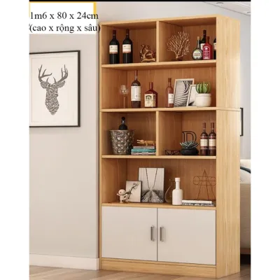 Tủ Sách Gỗ MDF Đứng SEADECOR Có Vách Ngăn Để Đồ Hiện Đại