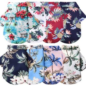Có Size lớn 5XL Áo sơ mi đi biển in hình cây dừa/quả dứa dễ thương phong cách Hawaii thời trang mùa hè dành cho cún cưng Áo cho Chó Mèo