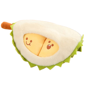 EAURA Fluffy Durian Plush Keychain Detachable Collection Fruit Durian Plush Pillow Kids Accompany Dolls Cartoon Peeling Durian Plush Doll Kids Birthday Christmas
