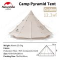 Naturehike BRIGHTEN Series 12.3 Pyramid Tent Blended Cotton Bell Camping Glamping Tent 12.3m² Large Family Group Waterproof Outdoor Luxury Shelter for 5 to 8 Person Tipi Tepee Nature Hike 12. 