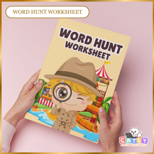 Kids Word Hunt Worksheet w/ Free Pencil & Sharpener - 40 pages
