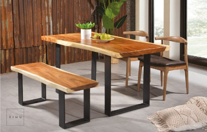 Live Edge Suar wood slab/ Raintree wood/ Solid wood Dining table
