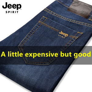 JEEP SPIRIT Quần Bò Nam Quần Thường Ngày Công Sở Ôm Co Giãn Màu Đen Cổ Điển Quần Ống Thẳng Mùa Hè