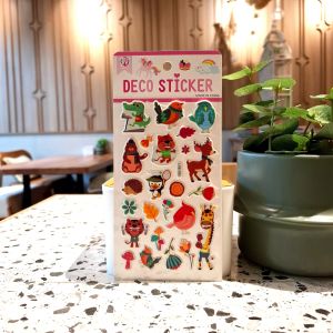 [LXE] Gambar Tempel Sticker Timbul Stiker Anak Karakter Hewan Burung Bangau Flamingo Bird