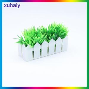 xuhaiy 1 12 Dollhouse Simulation Grass Green Plant Fence Model Dollhouse Miniature Garden Decoration Dolls House Accessories