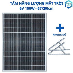 TẤM PIN NĂNG LƯỢNG MẶT TRỜI MONO 6V 100W 67x90cm - TEKI