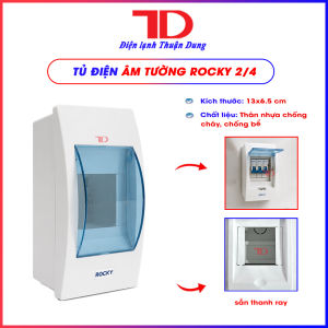 Tủ điện âm tường Rocky chính hãng hộp đựng aptomat tổng cầu dao tép chống giật chứa 2 đến 4 cục