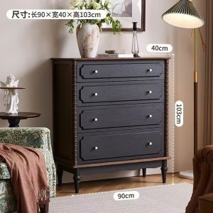 AUREO Solid Wood American Style Drawers Bedroom Storage Chest French Vintage Living Room Footboard Storage Cabinet