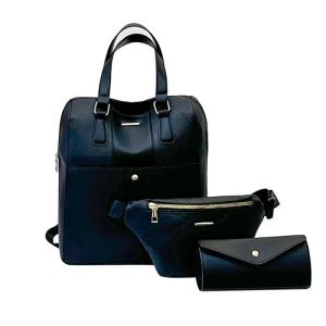 SPS BAGS#135  FASHIONABLE BAGS  3N1 SCHOOOL BACKPACK LEATHER MATERIAL FOR WOMEN WITH LARGE CAPACITY