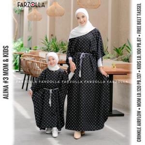 Kaftan Ibu dan Anak Bahan Crinkle Airflow Ibu LD 120 cm Anak LD 100 cm Alina#3