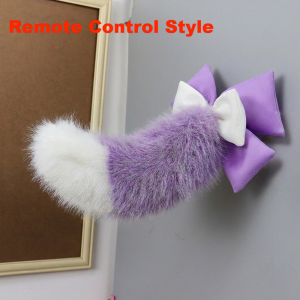EASYEAH Rechargeable Remote Control Electric Bicycle Tail Realistic Fluffy Car Electric Wagging Tail Cute Self-adhesive Motorcycle Tail Ornament All Vehicles