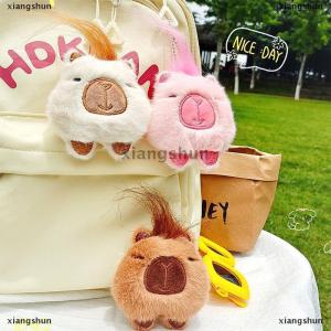 [COD] xiangshun Squeaking Kapibala Plush Toy Cartoon Capybara Pendant Soft Stuffed Doll Keychain Car Key Ring Backpack Bag Decor