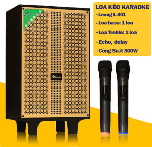 ( TẶNG KÈM 2 MIC ) Loa Kéo Xách Tay Karaoke Leong L301 - Loa Karaoke BASS 25CM Âm Thanh Siêu Bass Cực Mạnh Siêu Trầm Công Suất Lớn Kết nối Bletooth 5.2 Chống Nước Và Chống Va Đập - Âm Thanh Cực Hay - Bass Cực Đã Pin Khủng