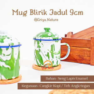 GRIYA NATURE [COD] Mug Blirik Jadul 9cm + Tutup | Cangkir Kopi Angkringan | Cangkir Kopi Jadul | Cangkir Jadul Lurik | Cangkir Blirik Jadul Gelas Blirik Jadul | Mug Jadul Blirik Cangkir Jadul Seng Kaleng Stainless Gelas Burik Blurik Cangkir Seng Enamel