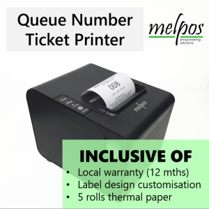 Melpos LOCAL WARRANTY Queue Ticket Printer/Q No.printing/Queue Management/Queue Number Thermal Printer Auto Cut/Queue Number Ticket Printer