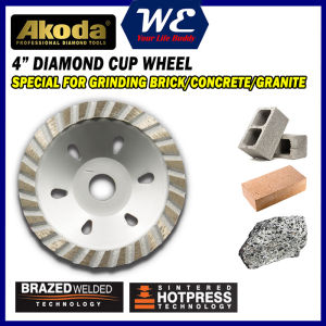 AKODA Heavy Duty Diamond Cup Wheel 4"/100mm Grey AS04-CW100GY / AS04-CW100B