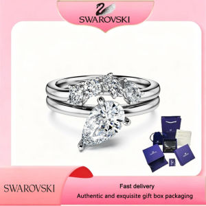 【Official Store】Swarovski (New) Set (2)S925 sterling Silver and white Diamond mixed Cut Galaxy ring