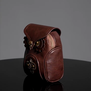 Women PU Leather Shoulder Bag Fashion Purse Medieval Crossbody Bag Phone Bag Cartoon Owl Messenger Bag for Travel