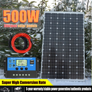 [5 Year warranty]500watts solar panel heavy duty Monocrystalline Silicon Power Generation Panel waterproof lightning high conversion rate 0 electricity bill solar charging panel