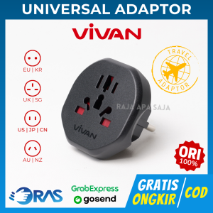 Travel Adaptor Vivan Internasional Universal Multi Charger Steker Colokan Listrik Plug Adapter VPS-T001A