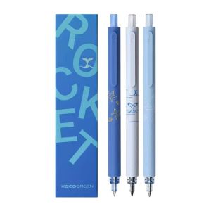 Kaco ROCKET Pena Pulpen Gel Marine Pen 0.5mm Tinta Hitam 3 PCS - K1028 - Blue Stationery