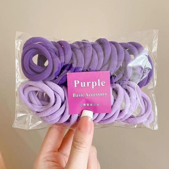 Tali Rambut Perempuan Warna Pastel/Gelap 1 Pek 50pcs/Getah Rambut ...