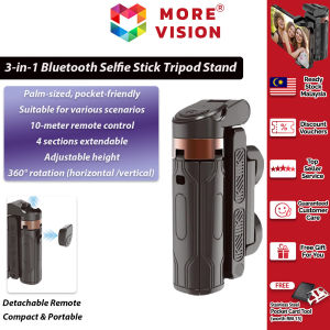 3-in-1 Bluetooth Selfie Stick Tripod Stand Phone Camera Holder Handle With Remote Mini Portable Foldable Pocket-Sized