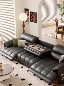 Lazy Sofa Leather Sofa Living Room Recliner Sofa Top Layer Cowhide Sofa Chair Modern Simple Electric Recliner Sofa