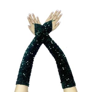 Wedding Gloves Proms White Gloves Sequins Long Gloves for Operas Women Lady Proms Costume Accessories