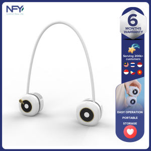 New USB charging leafless fan outdoor portable neck hanging fan lazy people shrink and fold