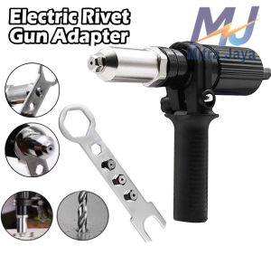 Adaptor Alat Tang Rivet Ripet Adaptor Konverter Bor Paku Rivet Elektrik Gun Besi Hitam