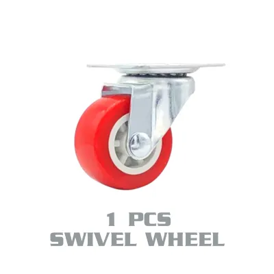 4PCS 1 1/2 Inch 40mm Heavy Duty PU Plate Swivel Wheel With Brake Castor Wheels Trolley Furniture Caster Rubber Roda Troli Perabot