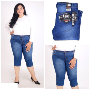 Celana Jeans Pendek Wanita 7/8 Size 27-38 Bisa COD Bayar di Tempat Murah Ukuran Super Big Jumbo