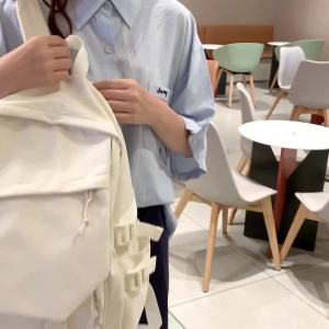 กระเป๋าเป้สไตล์ญี่ปุ่นน่ารัก Chiikawa สำหรับเด็กผู้หญิง กระเป๋าเป้ความจุขนาดใหญ่