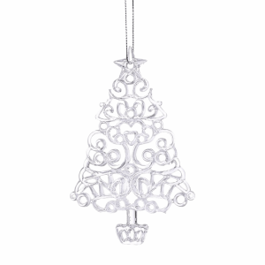 GYYT Clear Acrylic Christmas Ornaments Wings Snowflake Xmas Tree Hanging Ornament Sparkling DIY Holiday Hanging Pendant Winter Season