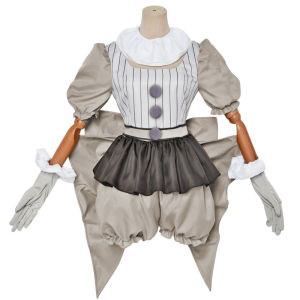 C- Soul-Stealing Clown 2 Pennywise Cosplay Halloween Comic Con cos Costume Hooded Cosplay Performance Outfit