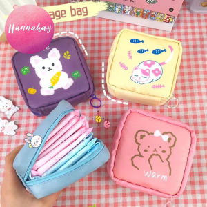 Women Sanitary Napkin Storage Bag Big Capacity Cartoon Cute Pouch