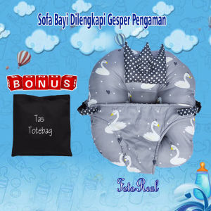 Sofa Bayi Dilengkapi Gesper Pengaman Bonus Tas dan Bantal Peyang Kasur Bayi Multifungsi