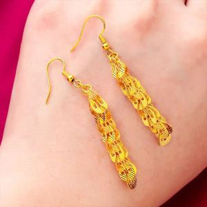 Tong Teng Jewelry 24K Earrings Tassel Woman 916 Gold Plated