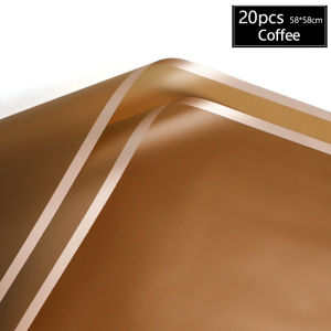 20Sheets Waterproof Floral Bouquet Wrapping Paper Gold Edge Korean Florist Bouquet Supplies For DIY Crafts Packaging Bouquet Wedding Birthday Gift