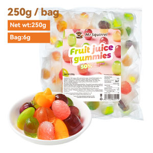 Mr.Squirrel Fruit Juice Gummy Fruit Candy Sweet 6 Fruits Flavors 250g